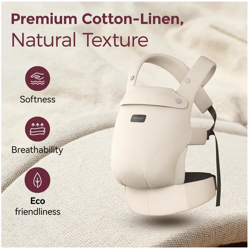 Momcozy - Baby Carrier With Natural Cotton Linen, Light Amber Image 2
