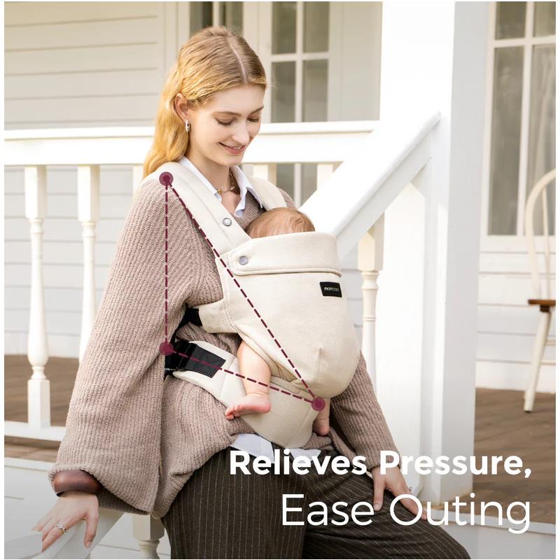 Momcozy - Baby Carrier With Natural Cotton Linen, Light Amber Image 3