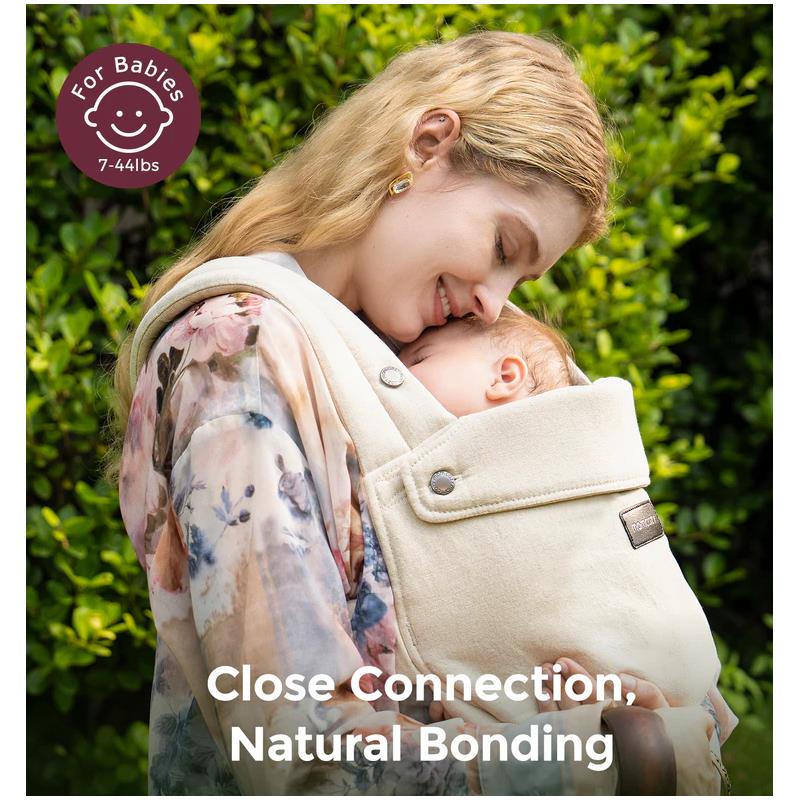 Momcozy - Baby Carrier With Natural Cotton Linen, Light Amber Image 5