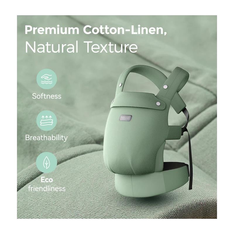 Momcozy - Baby Carrier With Natural Cotton Linen, Sage Green Image 2