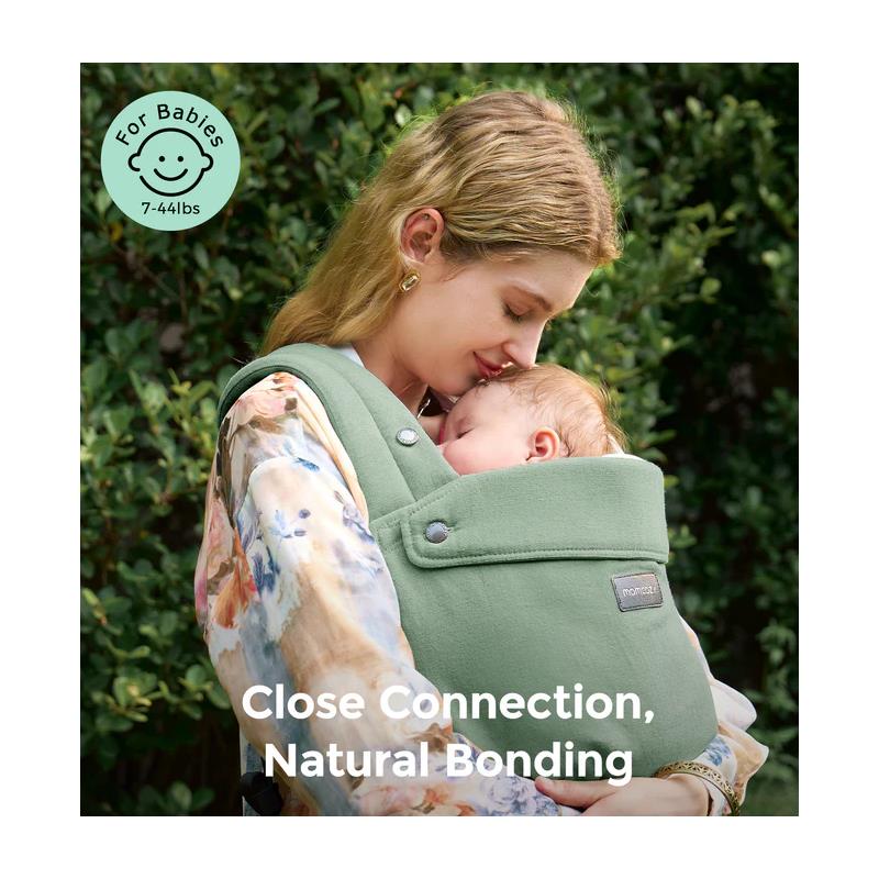 Momcozy - Baby Carrier With Natural Cotton Linen, Sage Green Image 3