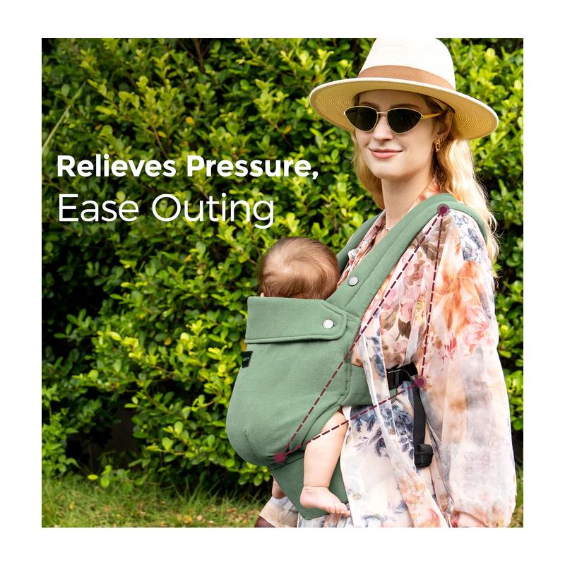 Momcozy - Baby Carrier With Natural Cotton Linen, Sage Green Image 5