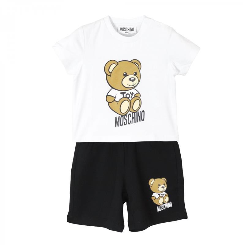 Moschino Baby - Boy T-Shirt And Shorts Set Bear Toy, White/Black Image 1