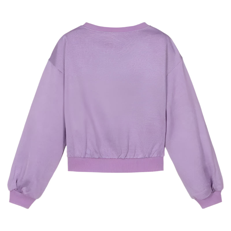 Moschino Baby - Girl Cropped Sweatshirt With Giraffe, Purple Image 2