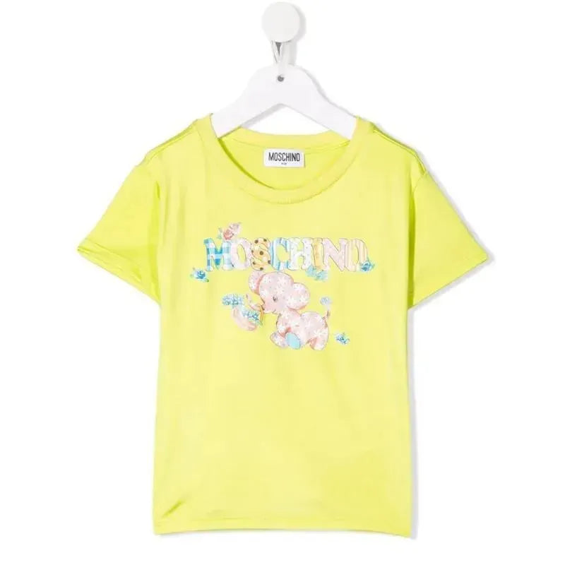 Moschino Baby - Girl Dress With Elephant, Lime Green Image 1