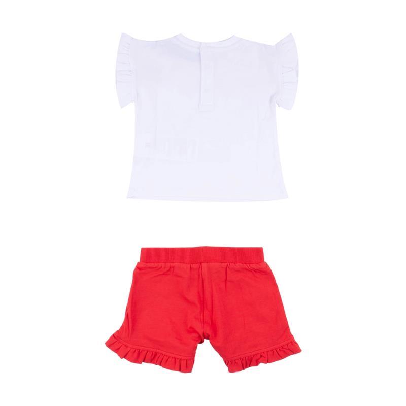 Moschino - Baby Girl Popeline T-Shirt & Shorts Set, Poppy Red Image 3