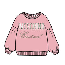 Moschino Baby - Girls Puffy Sweatshirt Rhinestones, Blossom Pink Image 1