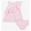 Moschino Baby - Girl Ruffled Gingham Dress W Bloomers White And Light Pink Image 3