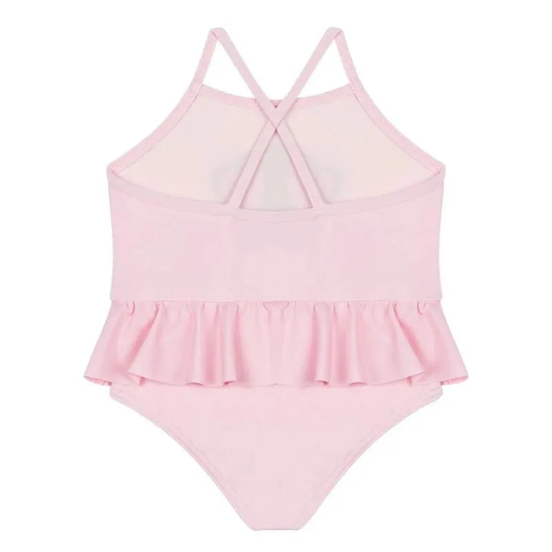Moschino Baby - Girl Ruffled Swimsuit With Bear Heart Print, Light Pink Image 3