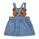 Moschino - Baby Girl Teddy Bear Head Logo Skirt, Azzurro Image 3