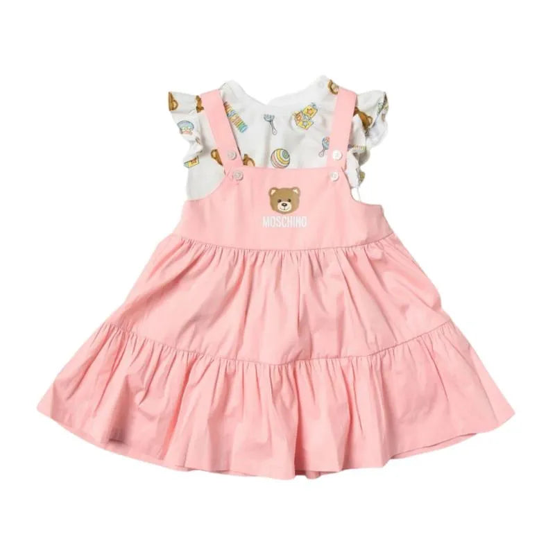 Moschino Baby - Girls Ruffle T-Shirt And Dress Set Bear Born, Sugarrose Image 3