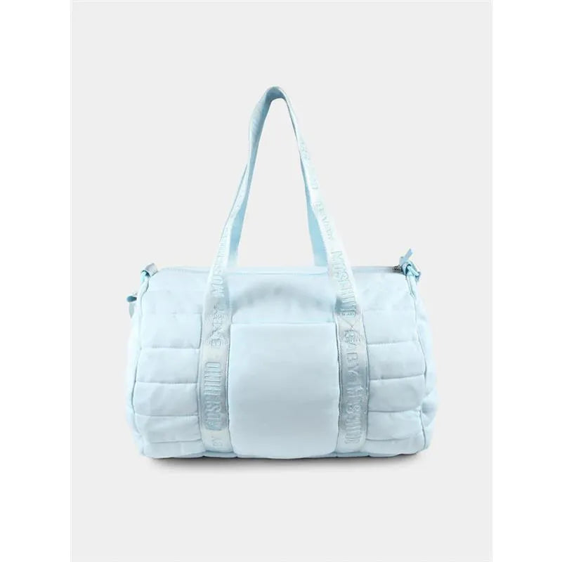 Moschino Baby - Logo Straps Diaper Bag With Changing Mat, Light Blue Image 2