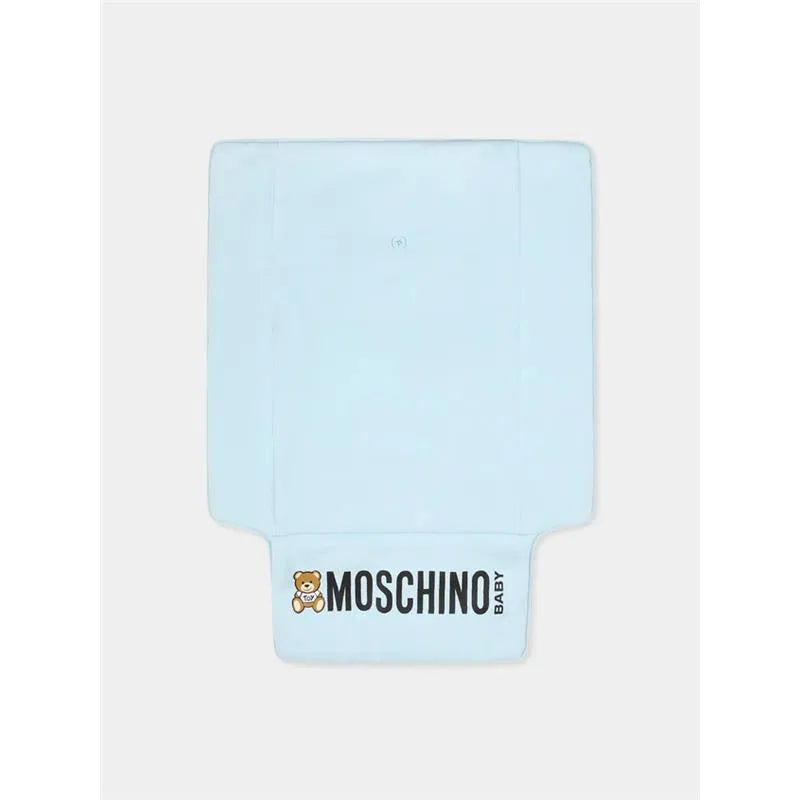 Moschino Baby - Logo Straps Diaper Bag With Changing Mat, Light Blue Image 4