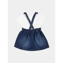 Moschino Baby - Short Sleeve Tee And Bear Overall Skirt Denim Image 2