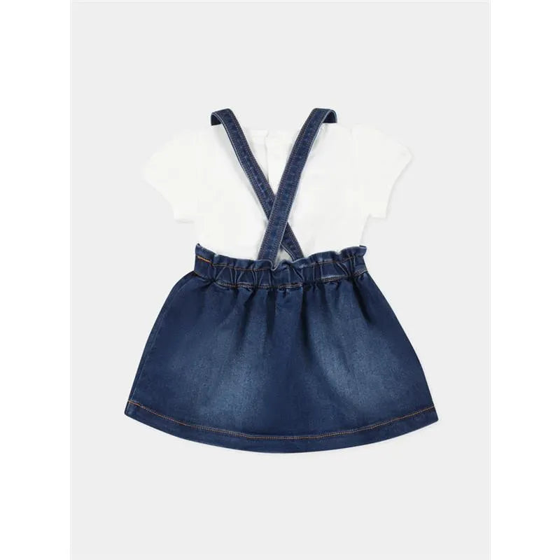 Moschino Baby - Short Sleeve Tee And Bear Overall Skirt Denim Image 2