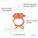 Moss & Fawn - Forage Feeder, Soothing Silicone Frozen Baby Food Teething Toy, Terracotta Image 4