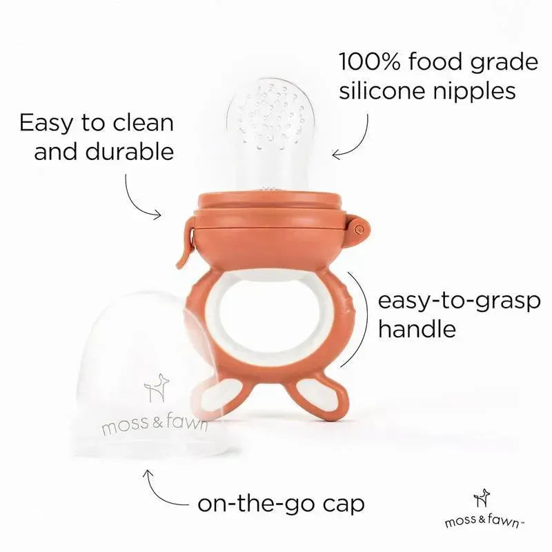 Moss & Fawn - Forage Feeder, Soothing Silicone Frozen Baby Food Teething Toy, Terracotta Image 4