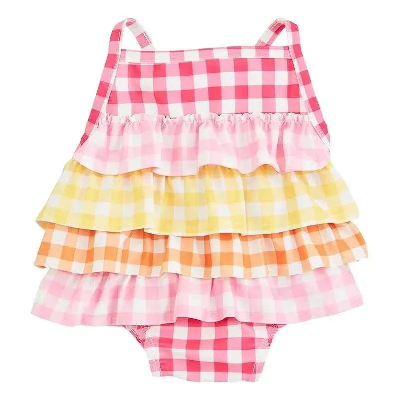 Mud Pie - Baby Girl Gingham Ruffle Swimsuit  Image 1