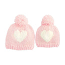 Mud Pie Heart Knit Hat , Pink, 0-18 Months Image 2