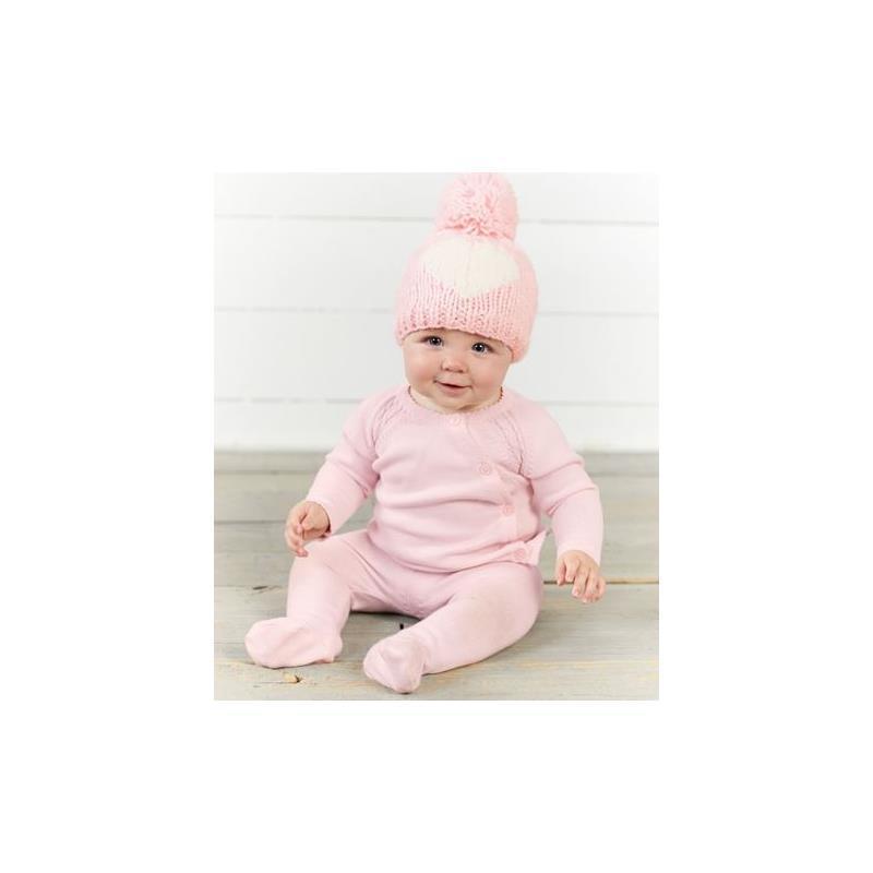 Mud Pie Heart Knit Hat , Pink, 0-18 Months Image 3