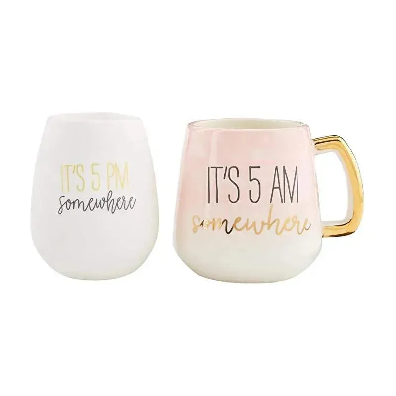 Mud Pie Mom Coffee Mug & Wine Glass Set Image 1