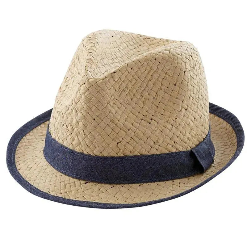 Mud Pie Tan Staw Fedora Hat, 2T-5T Image 1