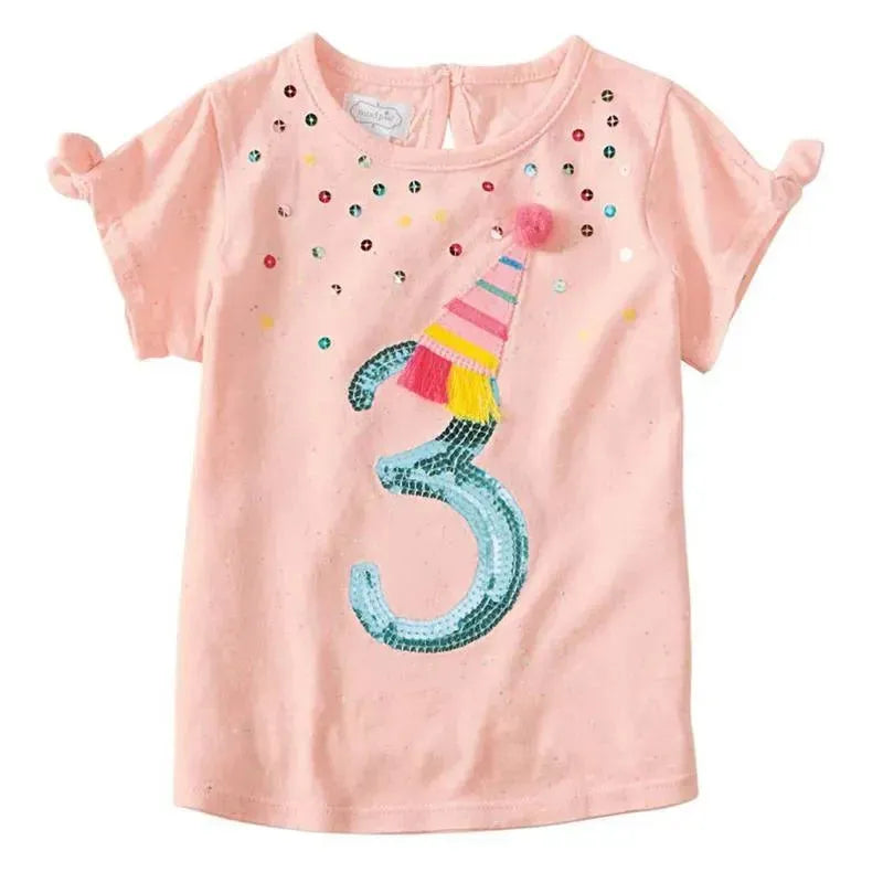 Mud Pie - Three Birthday Girl Tee Image 1