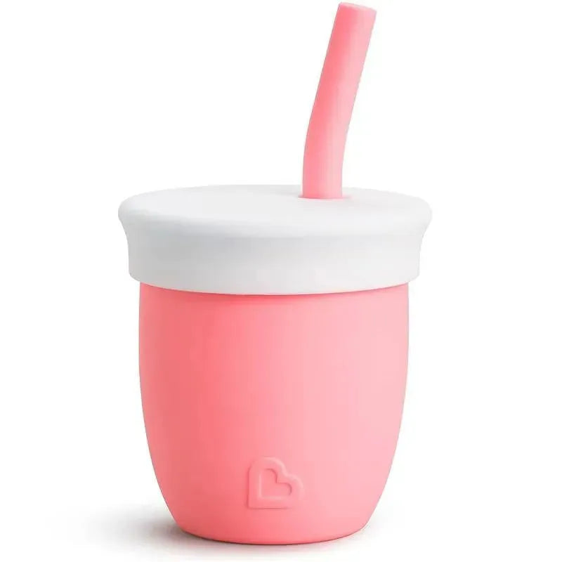 Munchkin - C’est Silicone! Training Cup with Straw, Coral Image 1