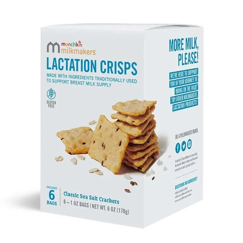 Munchkin - Milkmakers Lactation Crisps for Nursing, Breastfeeding and Pumping Moms, Gluten and Fenugreek Free, Sea Salt Image 3