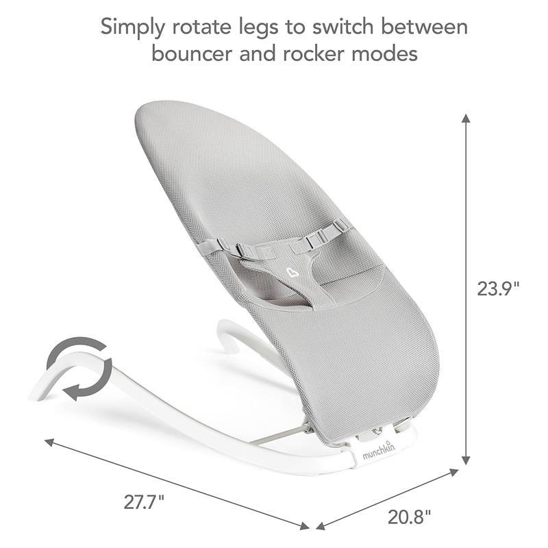 Munchkin - Spring 2 in 1 Baby Bouncer and Rocker, Portable, Lightweight and Compact with 3 Recline Positions Image 4