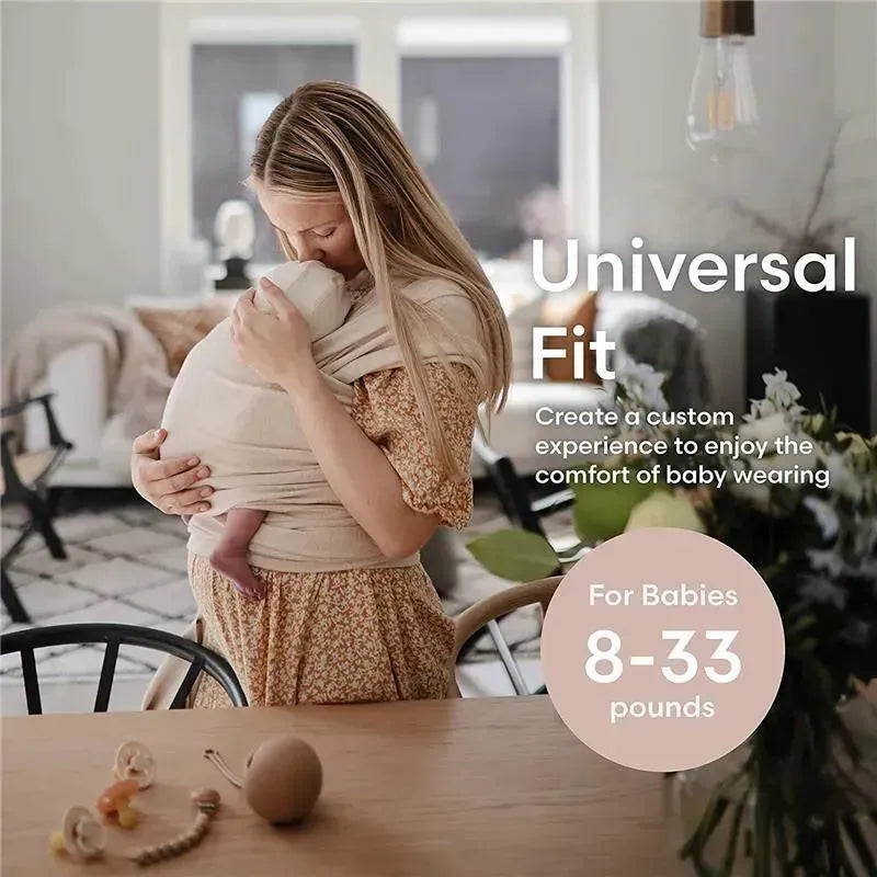 Mushie - 100% Organic Cotton Baby Wrap Carrier, Grey Melange Image 3