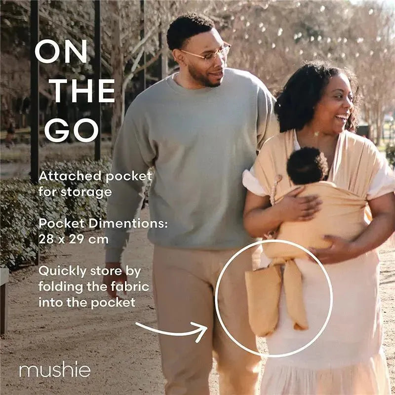 Mushie - 100% Organic Cotton Baby Wrap Carrier, Image 4