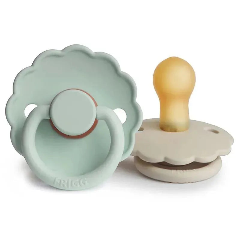 Mushie - 2Pk Frigg Daisy Natural Rubber Baby Pacifier, Seafoam/Cream, 6/18M Image 1