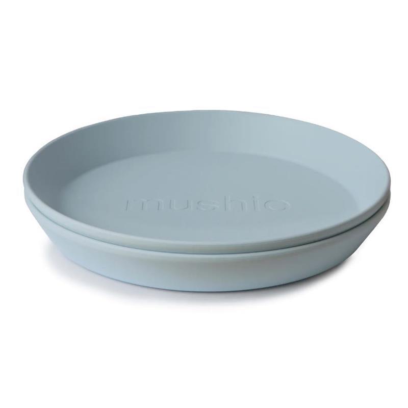 Mushie - 2Pk Round Dinnerware Plates Set, Powder Blue Image 1