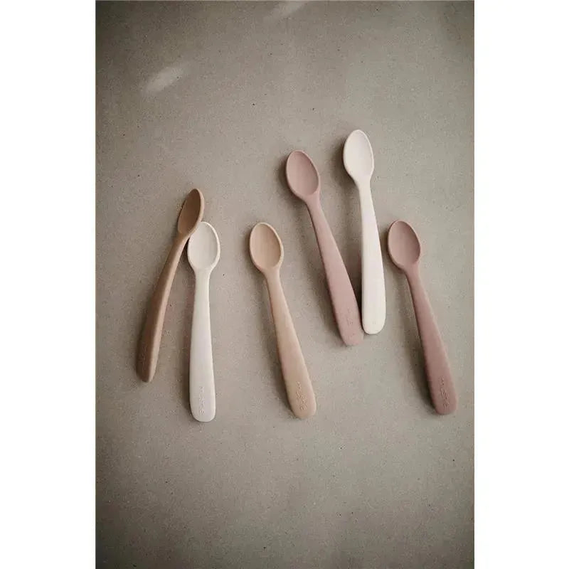 Mushie - 2Pk Silicone Feeding Spoons, Blush/Shifting Sand Image 3