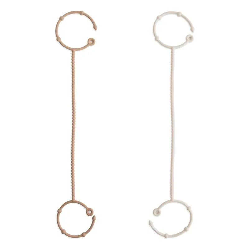 Mushie - Adjustable Silicone Strap 2-Pack, Natural/Shifiting Sand Image 1
