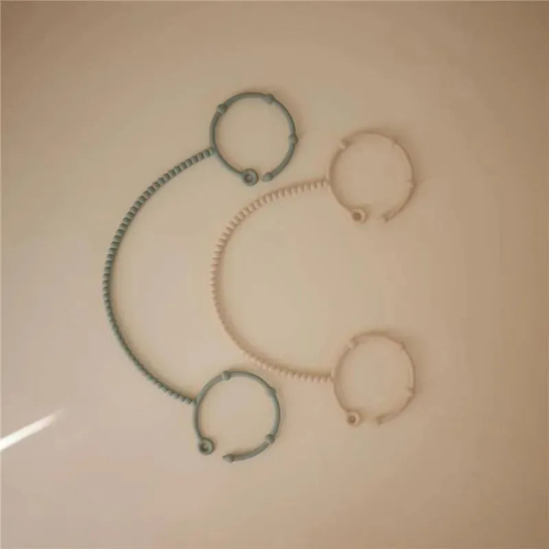 Mushie - Adjustable Silicone Strap 2-Pack, Natural/Shifiting Sand Image 3
