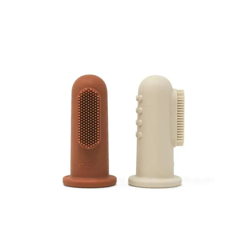 Mushie - Finger Toothbrush (Clay/Shifting Sands) Image 1