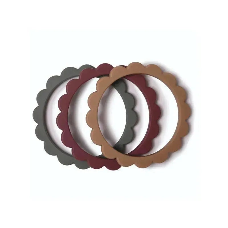 Mushie - Flower Teething Bracelet 3-Pack (Dried Thyme/Berry/Natural) Image 1