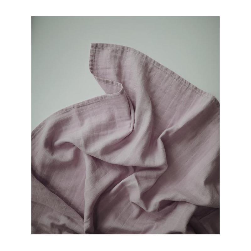 Mushie - Muslin Swaddle Blanket - Soft Mauve Image 2