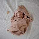 Mushie - Organic Cotton Baby Hooded Towel, Blush Image 2