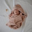 Mushie - Organic Cotton Baby Hooded Towel, Blush Image 2