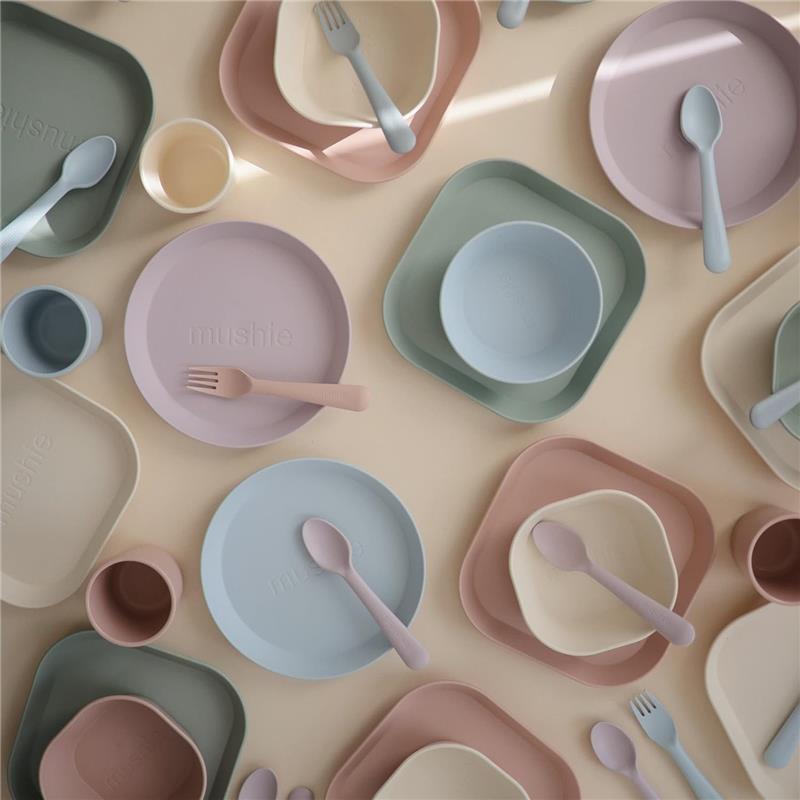 Mushie - Round Bowl Dinnerware Set, Powder Blue Image 6