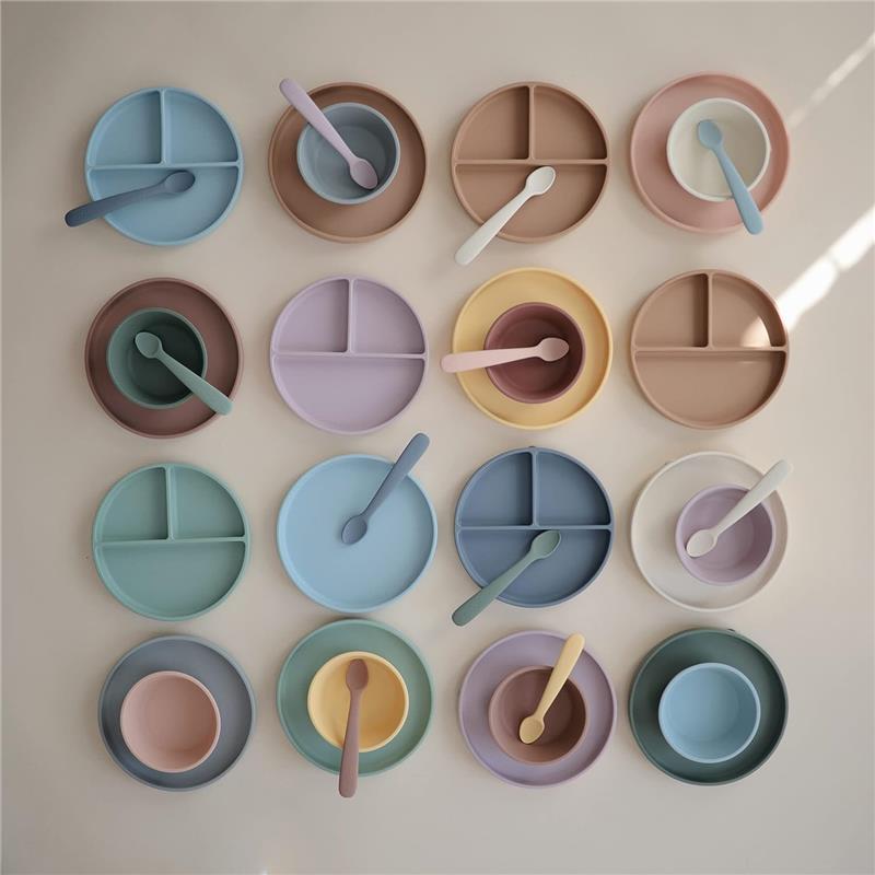 Mushie - Round Bowl Dinnerware Set, Powder Blue Image 8