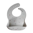 Mushie - Silicone Baby Bib, Safari Light Grey Image 1