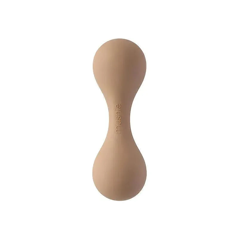 Mushie - Silicone Baby Rattle Toy, Natural Image 1