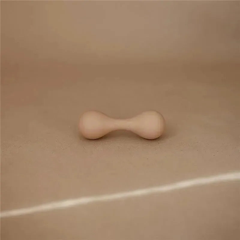 Mushie - Silicone Baby Rattle Toy, Natural Image 3