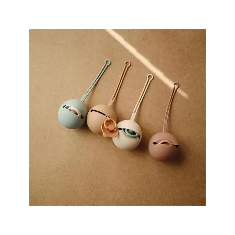 Mushie - Silicone Pacifier Holder Case - Shifting Sand Image 4