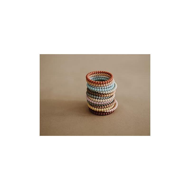 Mushie Silicone Pearl Teether Bracelets Clary/Sage/Tuscany/ Desert Sand Image 6