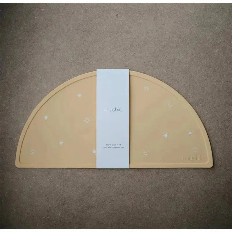 Mushie - Silicone Placemat for Kids, BPA Free Non-Slip Design, Sun Orange Image 4